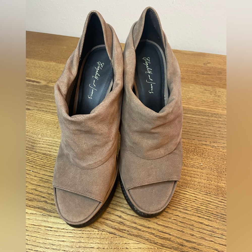 Elizabeth & James Taupe Suede Ankle Booties